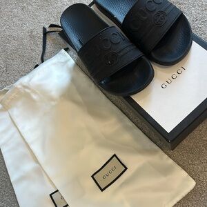 Gucci Men's Black Slide Sandals